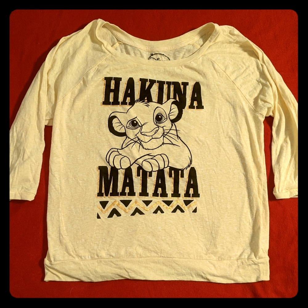 Hakuna Matata Disney 3/4 Sleeve Shirt Size XL